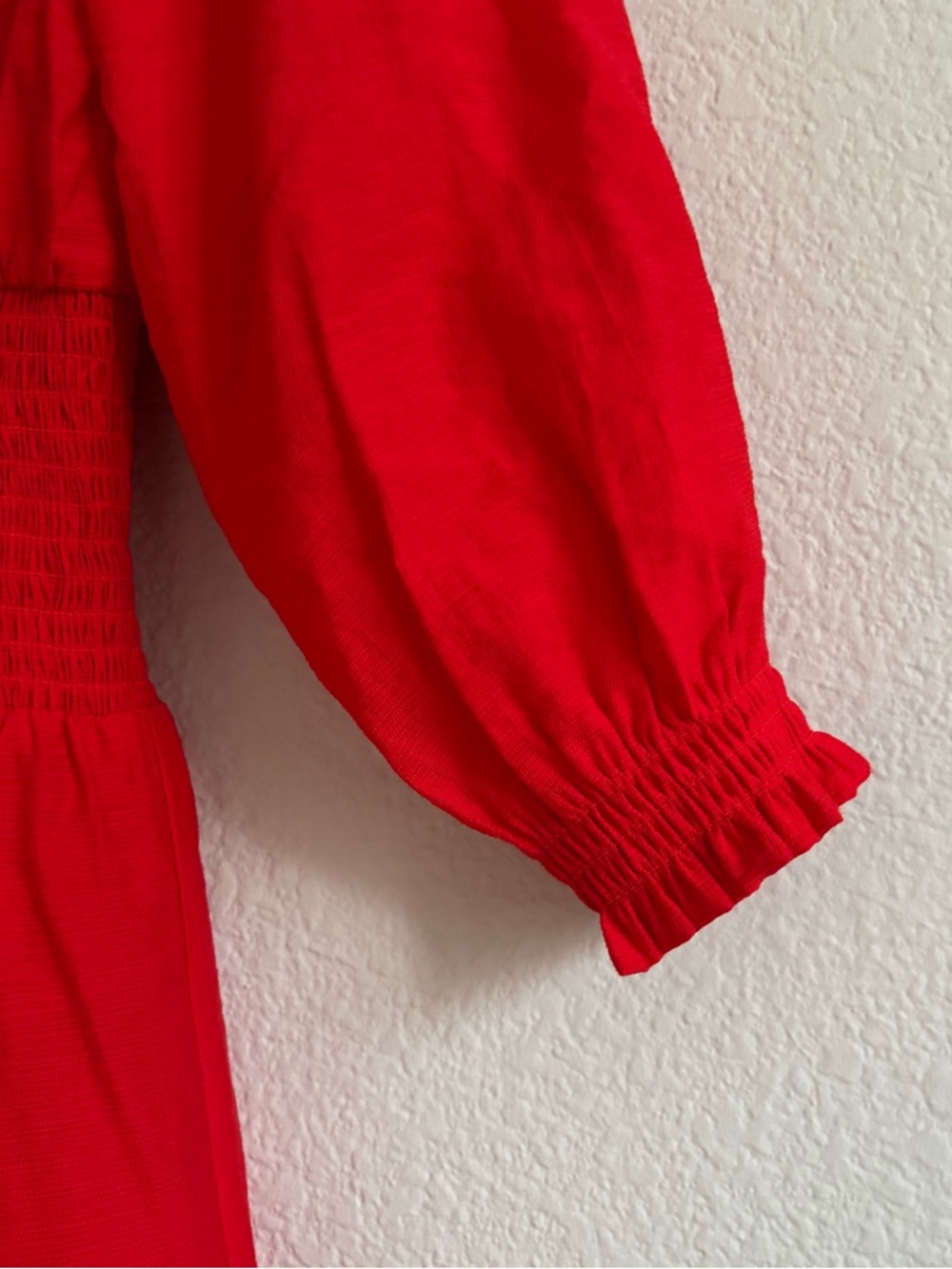 Maje Ritha Rouje Red Smocked Dress - Picture 11 of 17